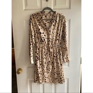 H&M Long Sleeve Leopard Print Dress